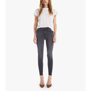 Mother The High Waisted Looker Grey Cotton Ankle Fray Denim Jean Size 23